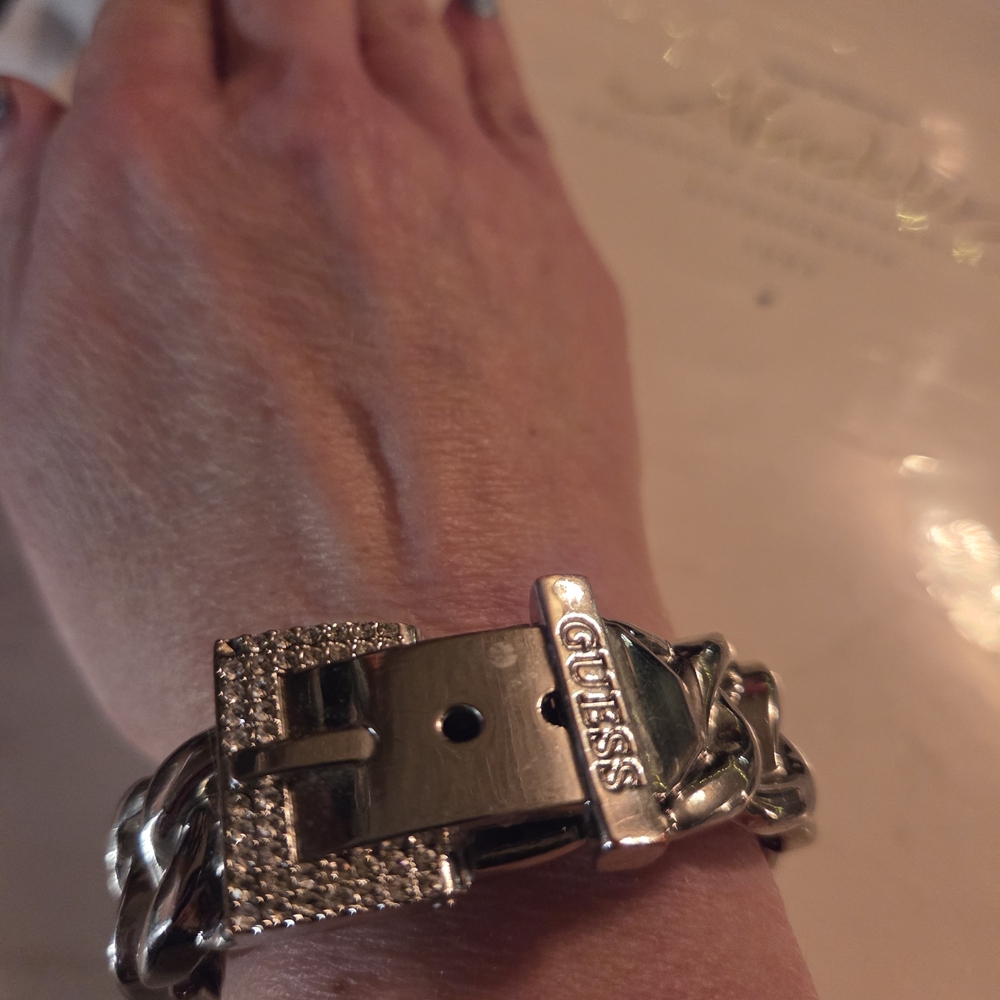 Guess Silver Bracelet with Rhinestones - Picture 6 of 6